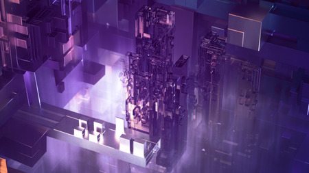 3D illustration abstract cityの写真素材
