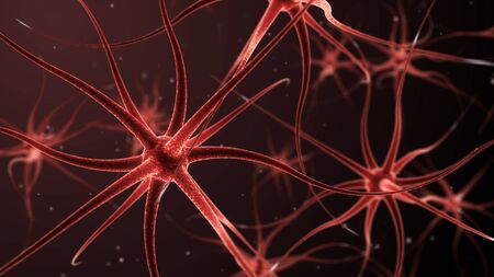 3d illustration of neurons forming a neural network