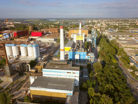 Alumina processing plant, aerial viewの写真素材