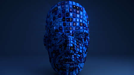 Concept illustration of a computer keys headの写真素材