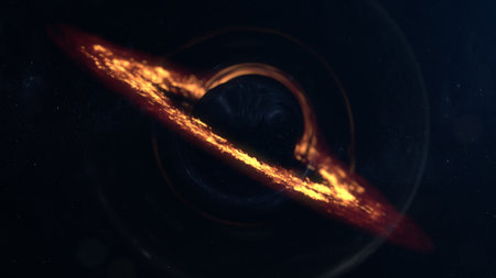 3d Illustration of a black holeの写真素材