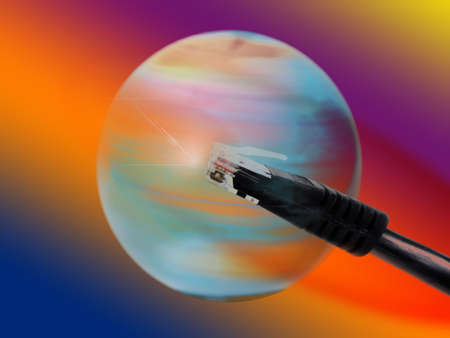 Digital abstract suggesting high speed global communication through the internetの写真素材