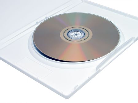 DVD in white case isolated over white background with clipping path          