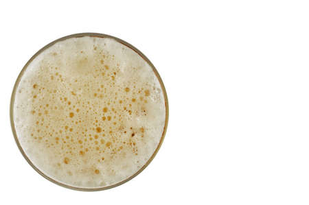 Upper view of a glass of beerの写真素材