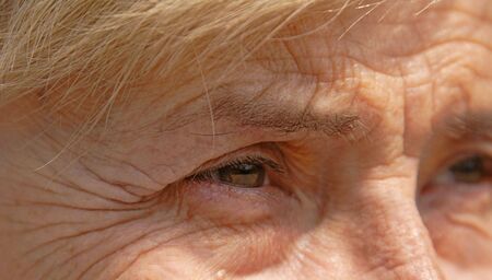 Close-up image of a senior woman eye.の写真素材