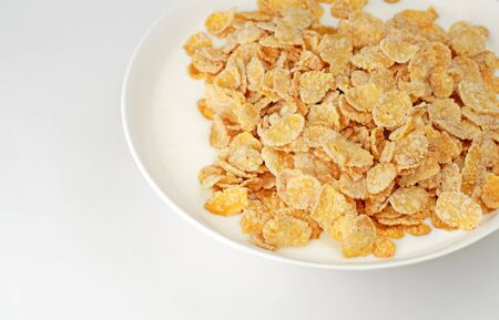 Corn fakes and yoghurt in a bowl-healthy light breakfast