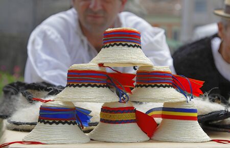 Traditional Romanian hats specific for the northern part of the country- Maramures, a part of wellknown Transylvania.の写真素材