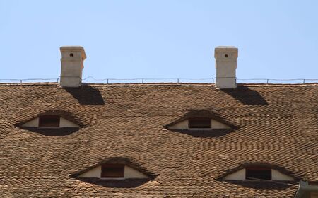 Specific architectural detail from an old german medieval city-Sibiu,Romania,2007 European Cultural...