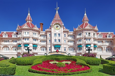 Paris,France,July 11th, 2010:Image of the entrance in Disneyland Park from Paris.のeditorial素材