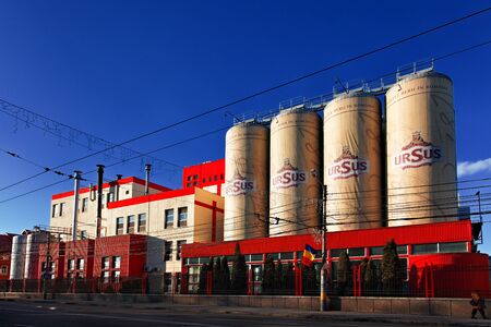 Cluj Napoca,Romania,December 29th 2009: Image of Ursus Brewery in Manastur a ward of Cluj Napoca city.Ursus is one of the best-selling beers in Romania.This beer is advertised under the slogan のeditorial素材