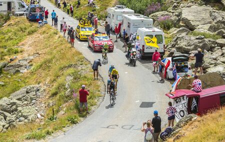 Col de la Croix de Fer, France - 23 July 2015: Porte,Froome, Nibali and Contador at Col de la Croix de Fer in Alps during the stage 20 of Le Tour de France 2015.のeditorial素材