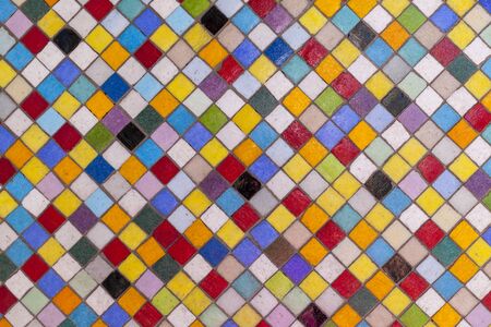 Detail of a colorful mosaic. Abstract mosaic colored ceramic stones