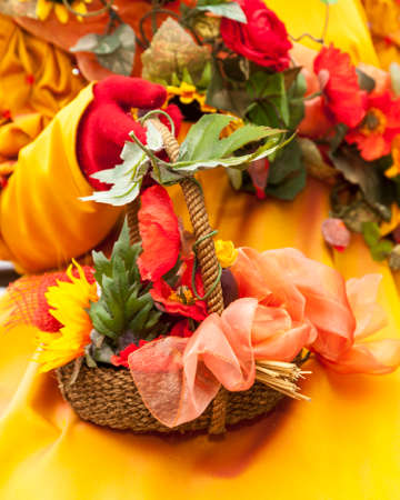 Annecy, France, February 23, 2013: Detail of a costume in Annecy, France, during a Venetian Carnival which celebrates the beauty of the real Venice.のeditorial素材