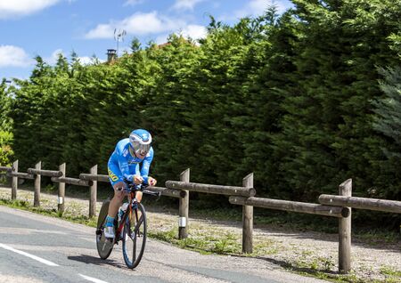 Bourgoin-Jallieu, France - 07, May, 2017: The Spanish cyclist Angel Madrazo Ruiz of Delko Marseille Provence KTM Team  riding during the time trial stage 4 of Criterium du Dauphine 2017.のeditorial素材