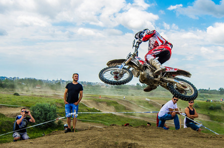 BUZAU, ROMANIA - JUNE 15: An unidentified rider participates in the World Endurocross Championship...