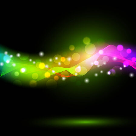 abstract glowing lines with shining overmulticolored bokehのイラスト素材