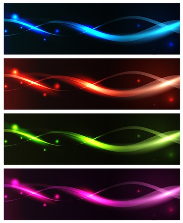 bright neon banner set のイラスト素材