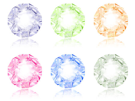illustration of multicolored diamond setのイラスト素材