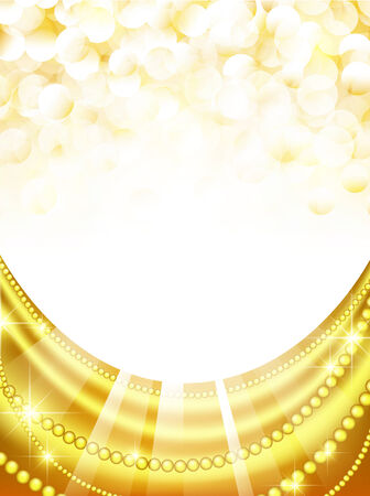 holiday frame with golden curtain and copyspaceのイラスト素材