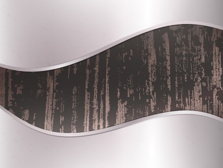 dark wooden background in metal frameのイラスト素材