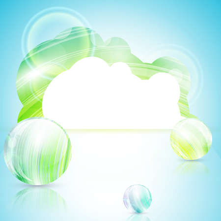 bright template with copyspace and abstract glossy ballsのイラスト素材