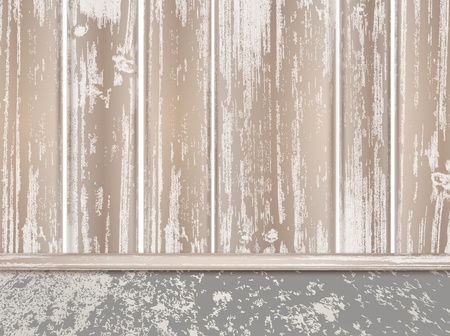 wooden fence at asphalt, copyspace のイラスト素材