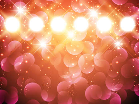 spotlights with stars over holiday backgroundのイラスト素材