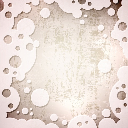 abstract vintage grunge background in abstract frame with round shapesのイラスト素材