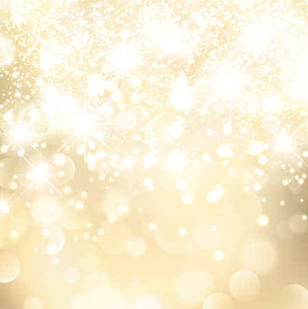 Abstract Holiday Golden Background With Lights and Starsのイラスト素材