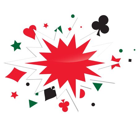 Abstract Card Game Boom Over White Backgroundのイラスト素材