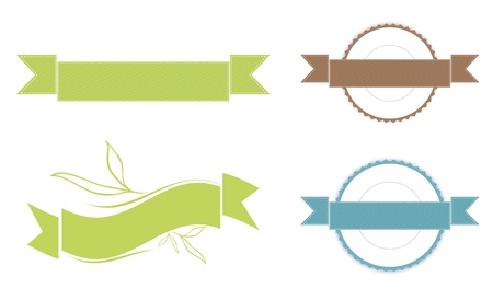 Ribbon Copyspace Design Set Over White Backgroundのイラスト素材