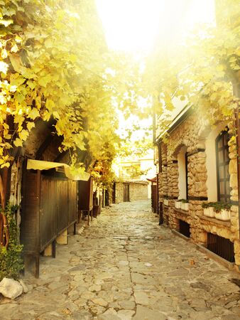 Street in the Old Nessebar Town, Bulgariaの写真素材