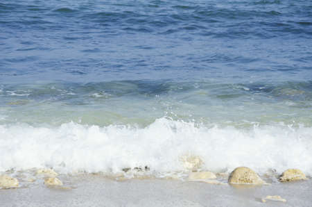 Photo of the Wavy Sea Blue Backgroundの写真素材