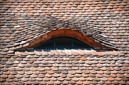 Old Red Stone Roofの写真素材
