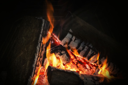 Firewood Hot Fair in the Night