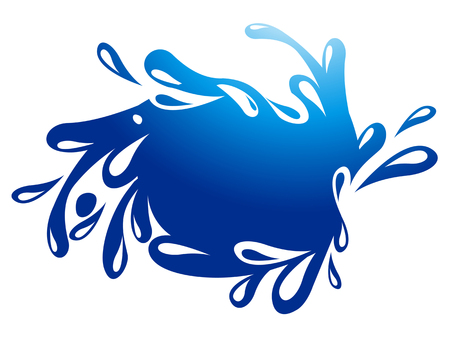 Water Splash Over White With Copyspaceのイラスト素材