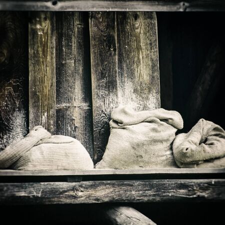 Vintage Background With Sacks With Flourの写真素材