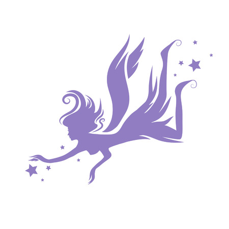 Abstract Magic Flying Elf With Stars and Miracleのイラスト素材