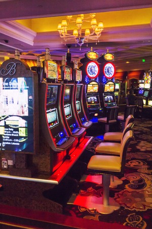 Las Vegas, NV, USA - 13th July 2013: Slot machines inside Bellagio Las Vegas Casinoのeditorial素材