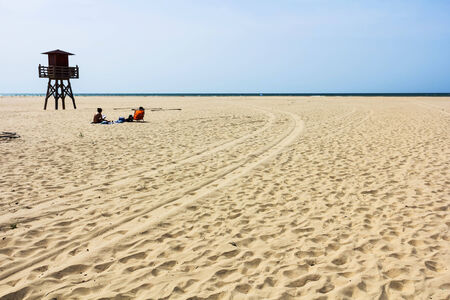 Punta Umbria, Spain - 17th May 2012: Sunny ocean beach.のeditorial素材