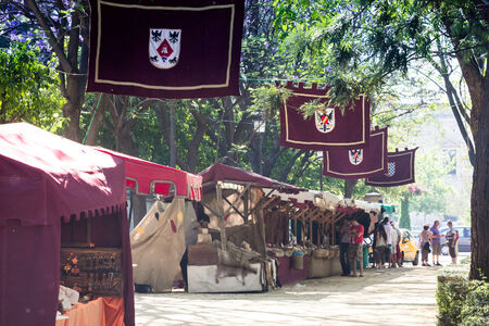Sevilla, Spain - 18th May 2012: Renaissance faire in Parque de María Luisa.のeditorial素材