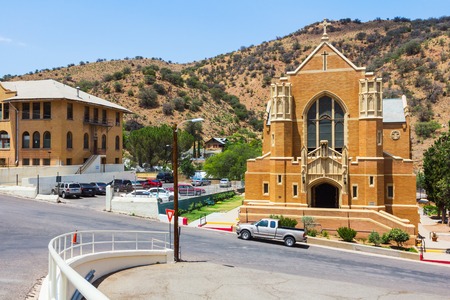 Bisbee, AZ, USA - 4th July 2013: Saint Patrick Catholic Parish on Quality Hill road in Bisbeeのeditorial素材