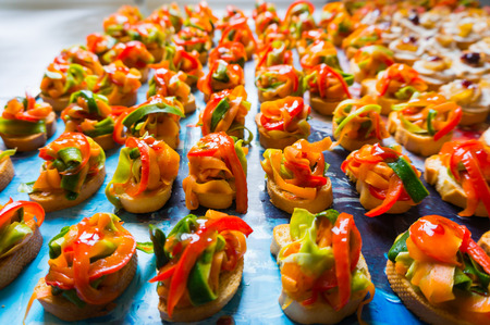 Catering food specialties  prepared for an eventの写真素材