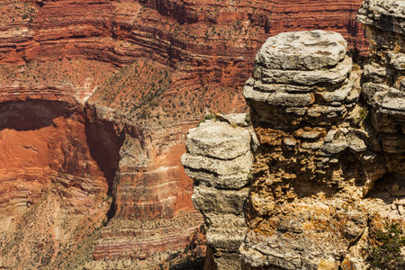 Sandstone and limestone formations at the Grand Canyon National Park.の写真素材
