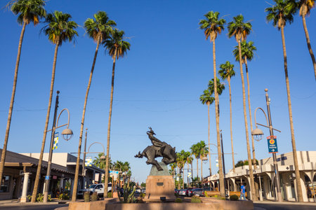 Phoenix, AZ, USA - May 18, 2013:Scottsdale Arts District showcasing Ed Mell's sculpture Jack Knifeのeditorial素材
