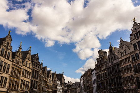 Antwerp, Belgium - February 25, 2015: The guildhalls Sint-Joris at Grote Markt situated in the old city quarter.のeditorial素材