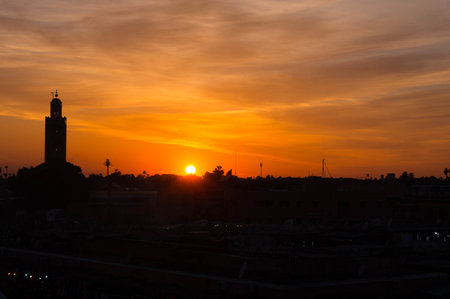 The beauty of Morocco is capture in one photo taken during the sunset.の写真素材
