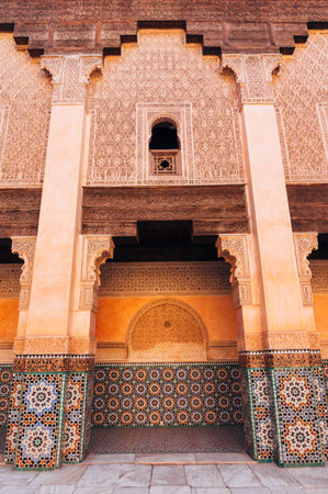 Moroccan traditional style of architecture. Mosaic pattern.