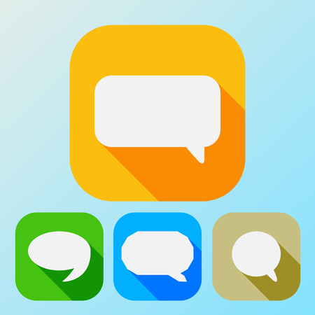 Flat icon speech bubble set for websites and applicationsのイラスト素材