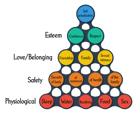 Illustration of Metaball template maslow pyramid colorful round diagram infographics for presentationsのイラスト素材